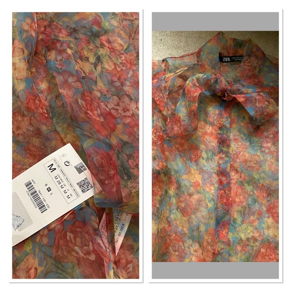 Zara Tops Zara Floral Organza Bloggers Favorite Poshmark
